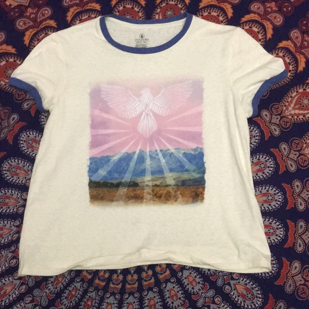 Volcom Women’s Ringer T-shirt Size Small - Picture 2 of 3